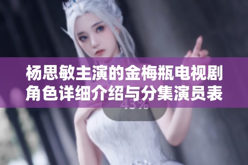 杨思敏主演的金梅瓶电视剧角色详细介绍与分集演员表分析