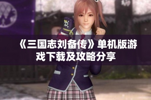 《三国志刘备传》单机版游戏下载及攻略分享