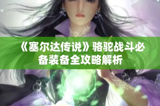 《塞尔达传说》骆驼战斗必备装备全攻略解析