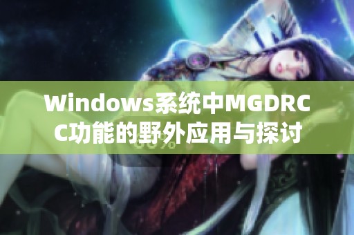 Windows系统中MGDRCC功能的野外应用与探讨