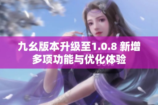 九幺版本升级至1.0.8 新增多项功能与优化体验