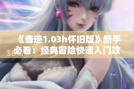 《奇迹1.03h怀旧版》新手必看：经典冒险快速入门攻略详解