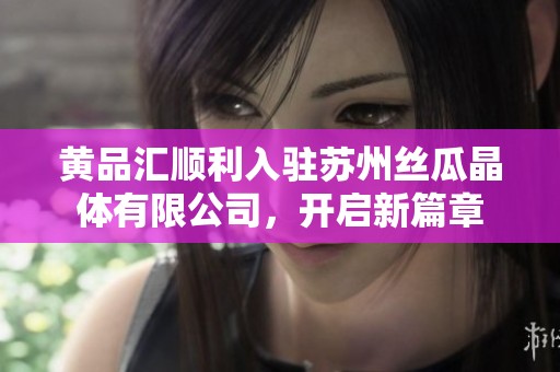 黄品汇顺利入驻苏州丝瓜晶体有限公司，开启新篇章