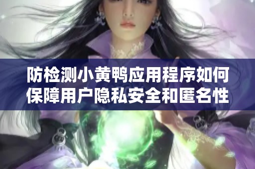 防检测小黄鸭应用程序如何保障用户隐私安全和匿名性