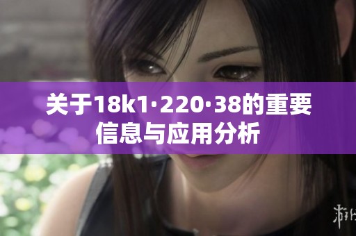 关于18k1·220·38的重要信息与应用分析