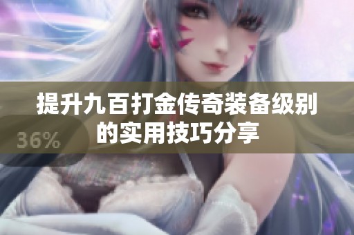 提升九百打金传奇装备级别的实用技巧分享