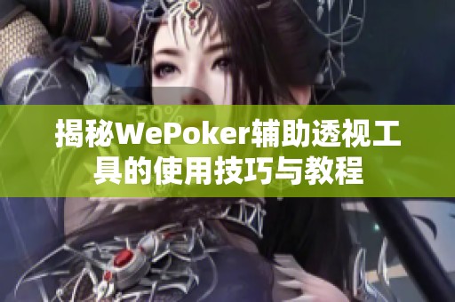 揭秘WePoker辅助透视工具的使用技巧与教程