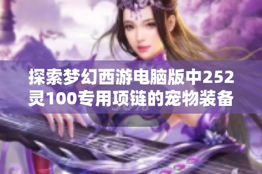 探索梦幻西游电脑版中252灵100专用项链的宠物装备魅力