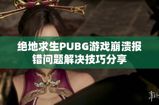 绝地求生PUBG游戏崩溃报错问题解决技巧分享