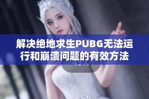 解决绝地求生PUBG无法运行和崩溃问题的有效方法