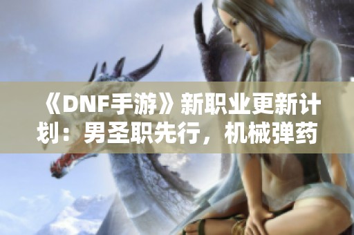 《DNF手游》新职业更新计划：男圣职先行，机械弹药调整将重启设计