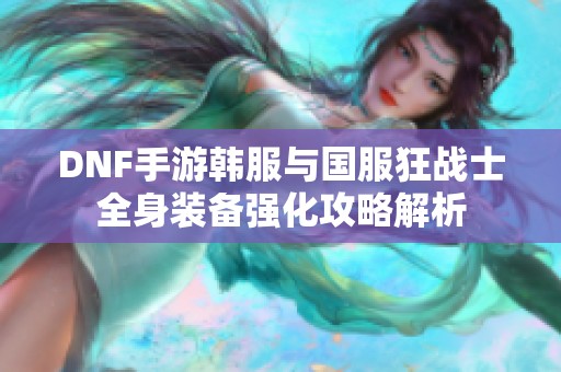 DNF手游韩服与国服狂战士全身装备强化攻略解析