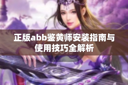 正版abb鉴黄师安装指南与使用技巧全解析