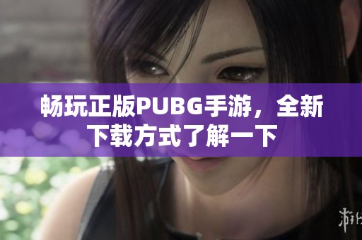 畅玩正版PUBG手游，全新下载方式了解一下