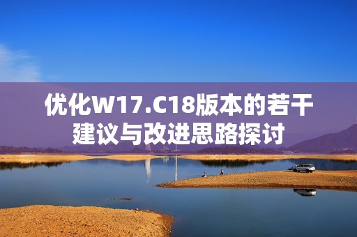 优化W17.C18版本的若干建议与改进思路探讨