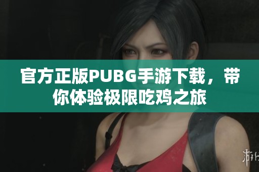 官方正版PUBG手游下载，带你体验极限吃鸡之旅