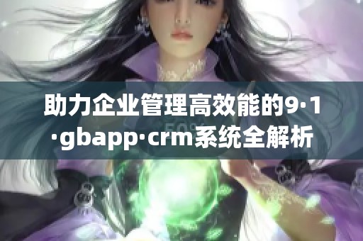 助力企业管理高效能的9·1·gbapp·crm系统全解析