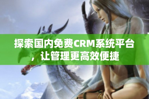 探索国内免费CRM系统平台，让管理更高效便捷