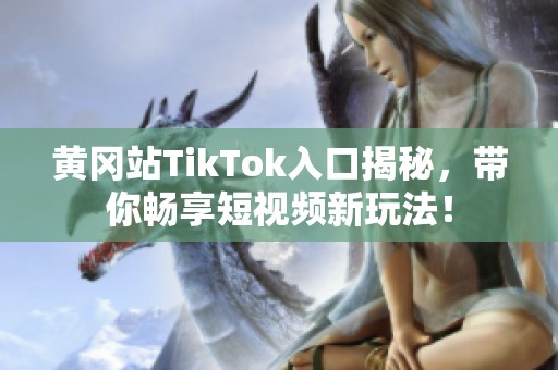 黄冈站TikTok入口揭秘，带你畅享短视频新玩法！