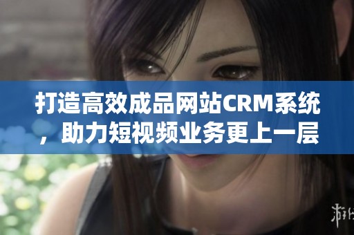 打造高效成品网站CRM系统，助力短视频业务更上一层楼