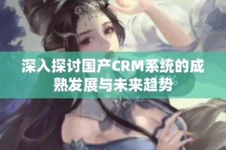 深入探讨国产CRM系统的成熟发展与未来趋势