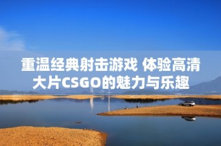 重温经典射击游戏 体验高清大片CSGO的魅力与乐趣